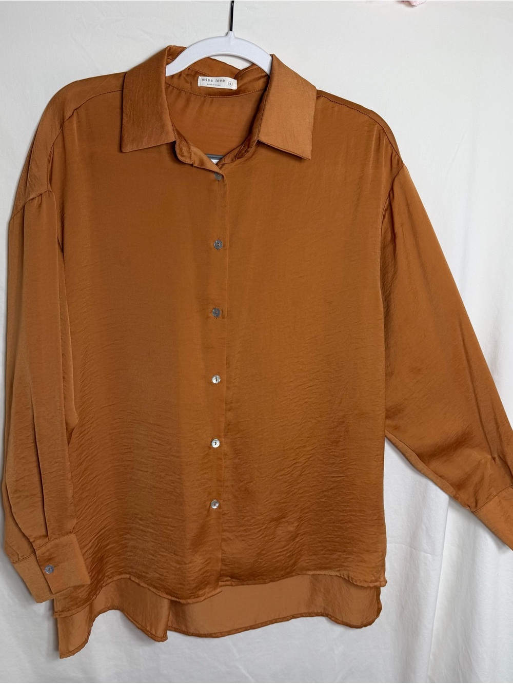 Miss Love Rust Brown Button-Up Shirt